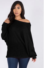 Cargar imagen en el visor de la galería, Basically Perfect off the shoulder Sweater ,Black