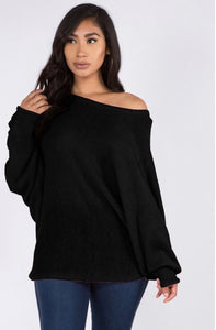 Basically Perfect off the shoulder Sweater ,Black