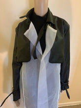 Cargar imagen en el visor de la galería, LEX- Vegan Leather and Chiffon Trench Coat, Jacket