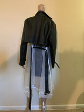 Cargar imagen en el visor de la galería, LEX- Vegan Leather and Chiffon Trench Coat, Jacket