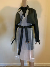 Cargar imagen en el visor de la galería, LEX- Vegan Leather and Chiffon Trench Coat, Jacket