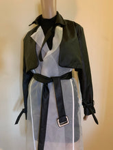 Cargar imagen en el visor de la galería, LEX- Vegan Leather and Chiffon Trench Coat, Jacket