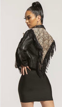 Load image into Gallery viewer, Bonnie Bad A%S-Cropped Moto vegan leather Jacket